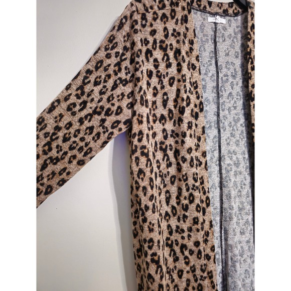 Maurices Leopard Print Lightweight Cardigan Long Sleeve Open Front Size Small - Picture 2 of 6